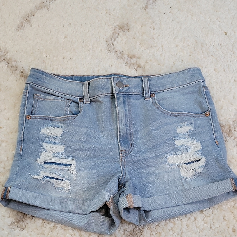 Aeropostale Light Blue Distressed Jean Shorts